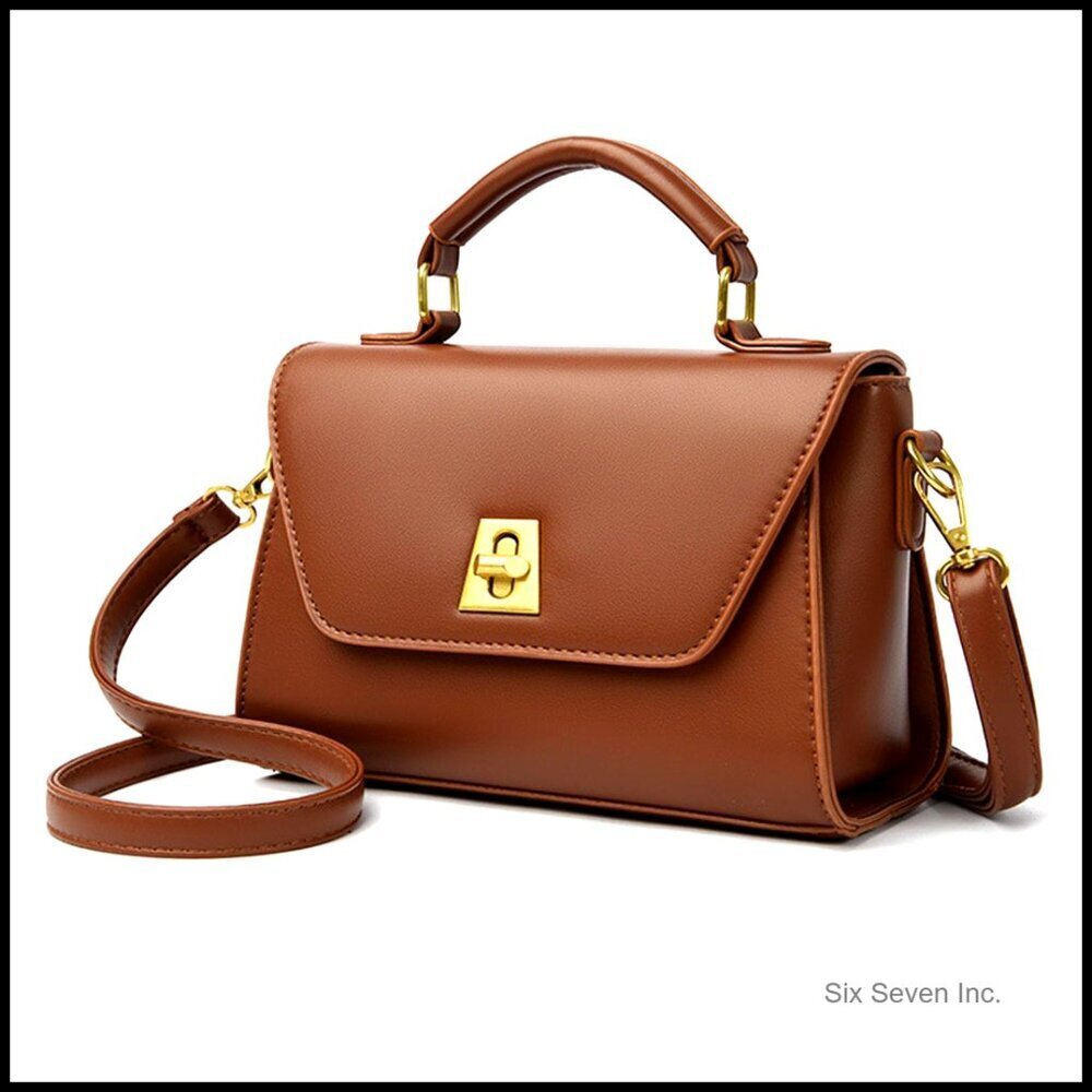 Retro Classic Leather Shoulder Bag Crossbody Clutch Purse Adjustable Strap